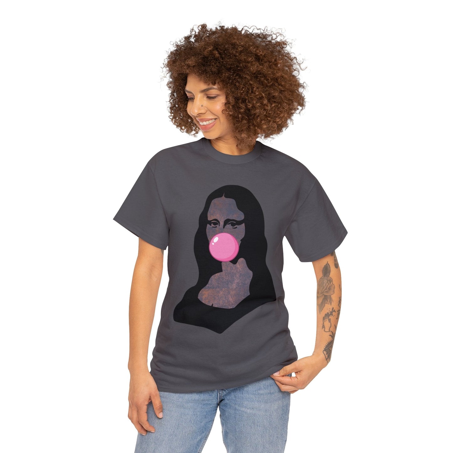 Mona Lisa Bubblegum T-Shirt Italy Humor Tee Atlas Wanderlust