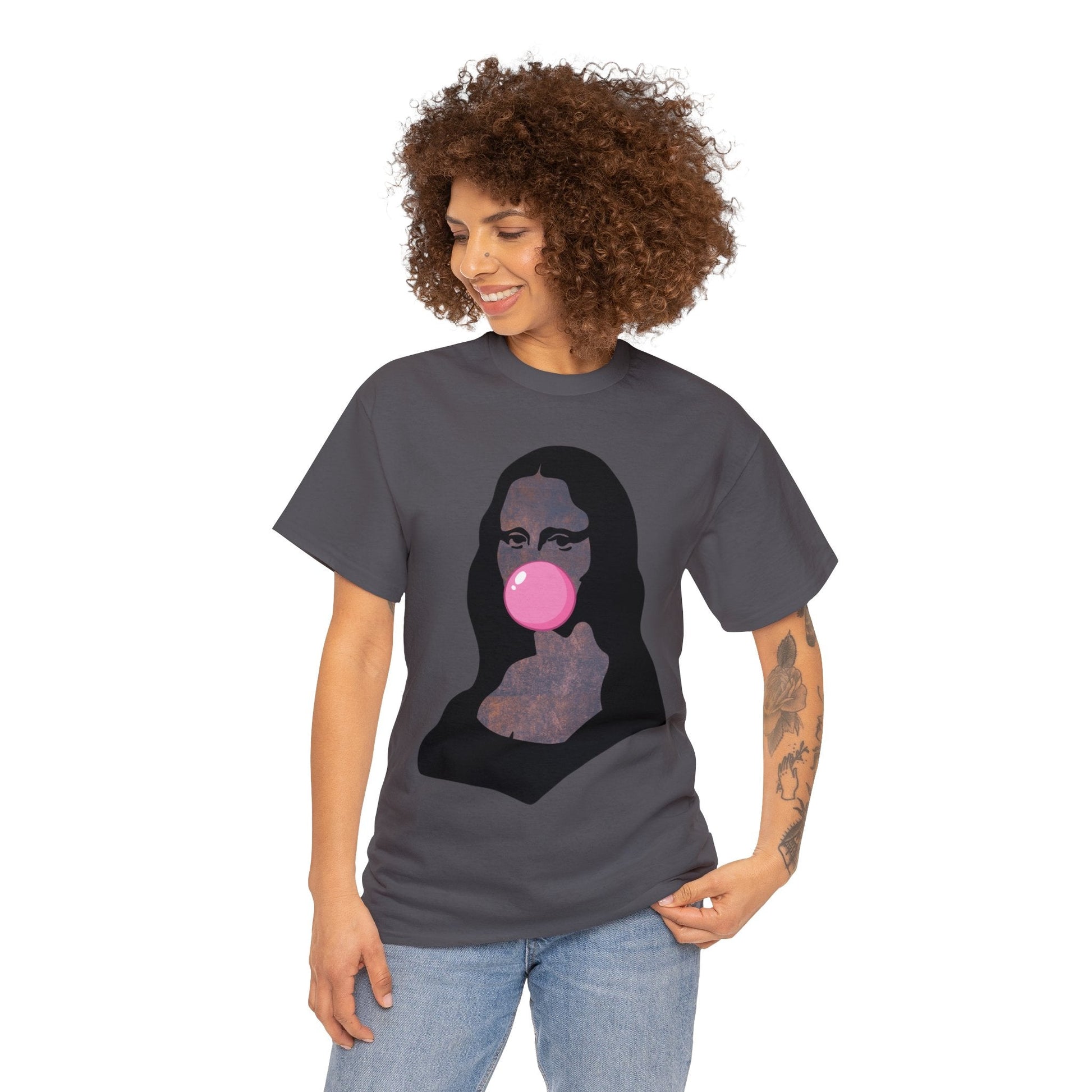 Mona Lisa Bubblegum T-Shirt Italy Humor Tee Atlas Wanderlust