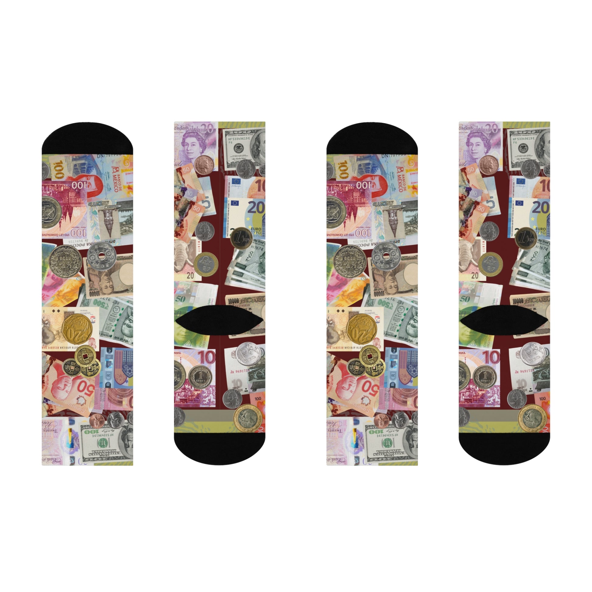 Numismatist unisex socks for coin collectors featuring a coin lover themed design