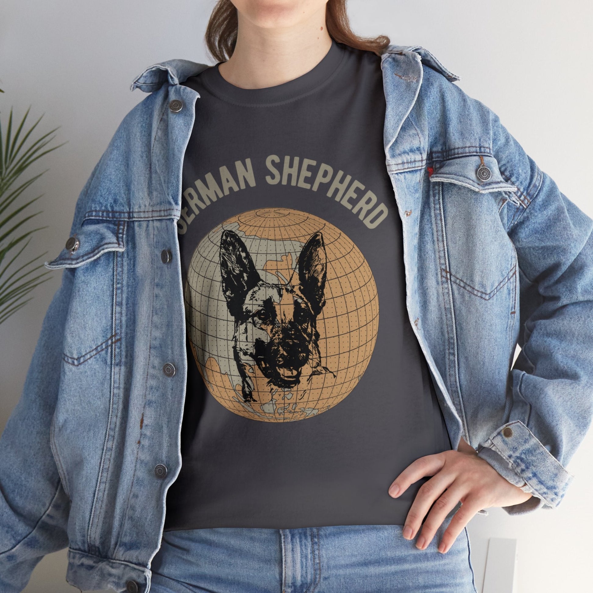 German Shepherd T-Shirt, Old- World Map Tee Atlas Wanderlust