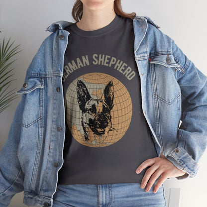 German Shepherd T-Shirt, Old- World Map Tee Atlas Wanderlust