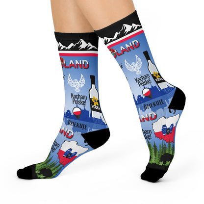 Poland Socks Vodka Pottery Map Mountains Trees Unisex Atlas Wanderlust