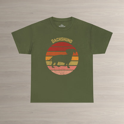 Dachshund T-Shirt, Retro Wiener Dog tee Atlas Wanderlust