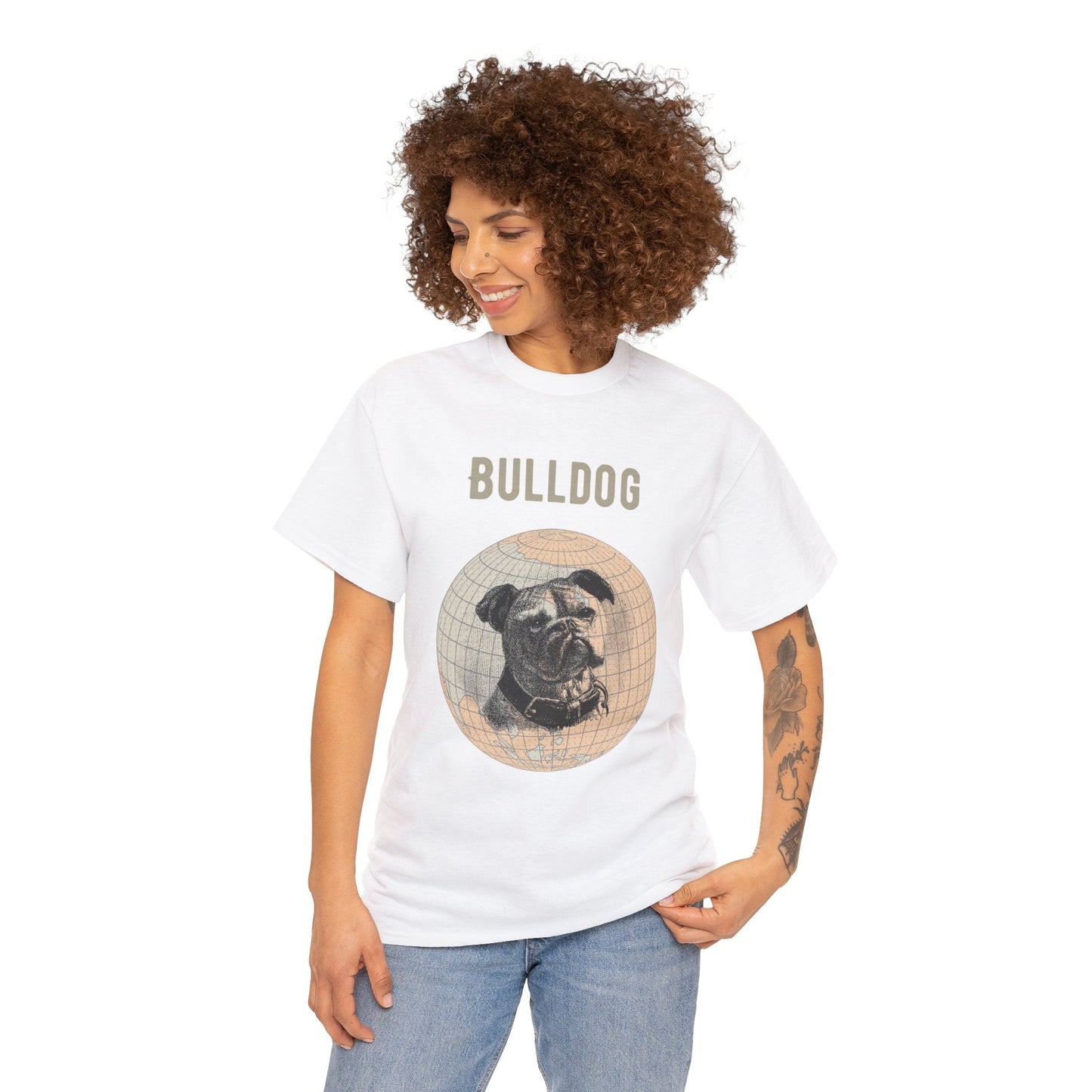 French BulldogT-Shirt, Old-World Map Tee Atlas Wanderlust