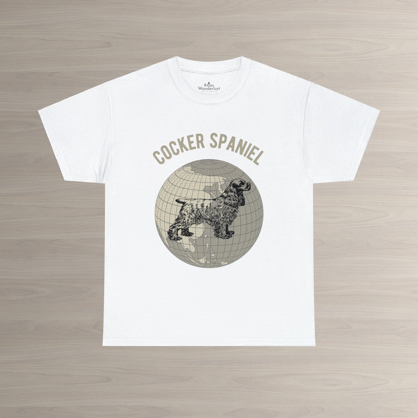 Cocker Spaniel T-Shirt, Old-World Map Tee Atlas Wanderlust