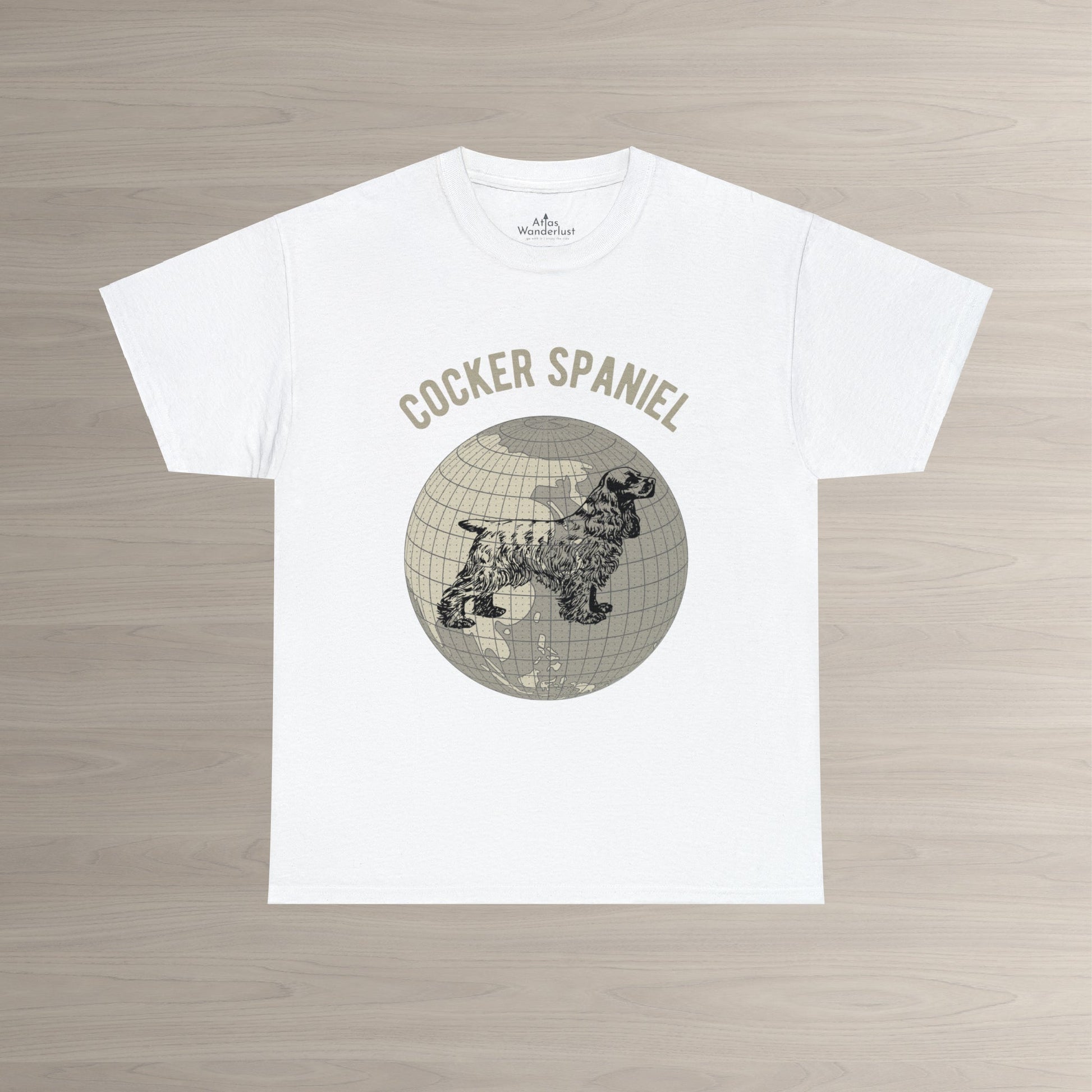 Cocker Spaniel T-Shirt, Old-World Map Tee Atlas Wanderlust