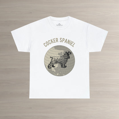 Cocker Spaniel T-Shirt, Old-World Map Tee Atlas Wanderlust