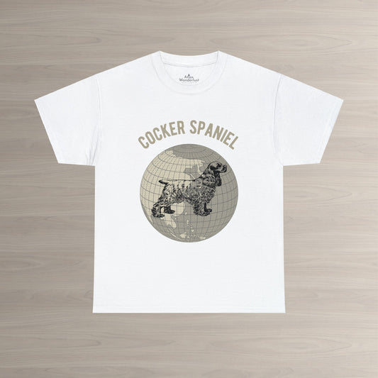 Cocker Spaniel T-Shirt, Old-World Map Tee Atlas Wanderlust