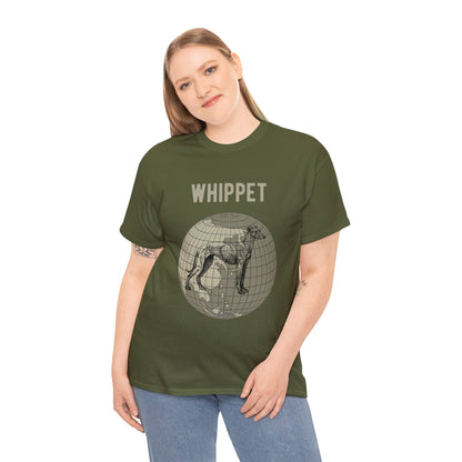 Whippet T-Shirt, World Map Tee Atlas Wanderlust