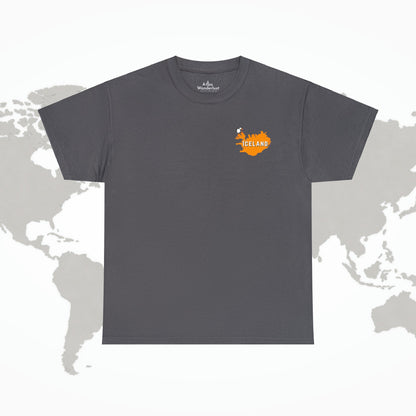 Iceland T-Shirt, 2-Sided Travel Tee Puffins Viking Atlas Wanderlust