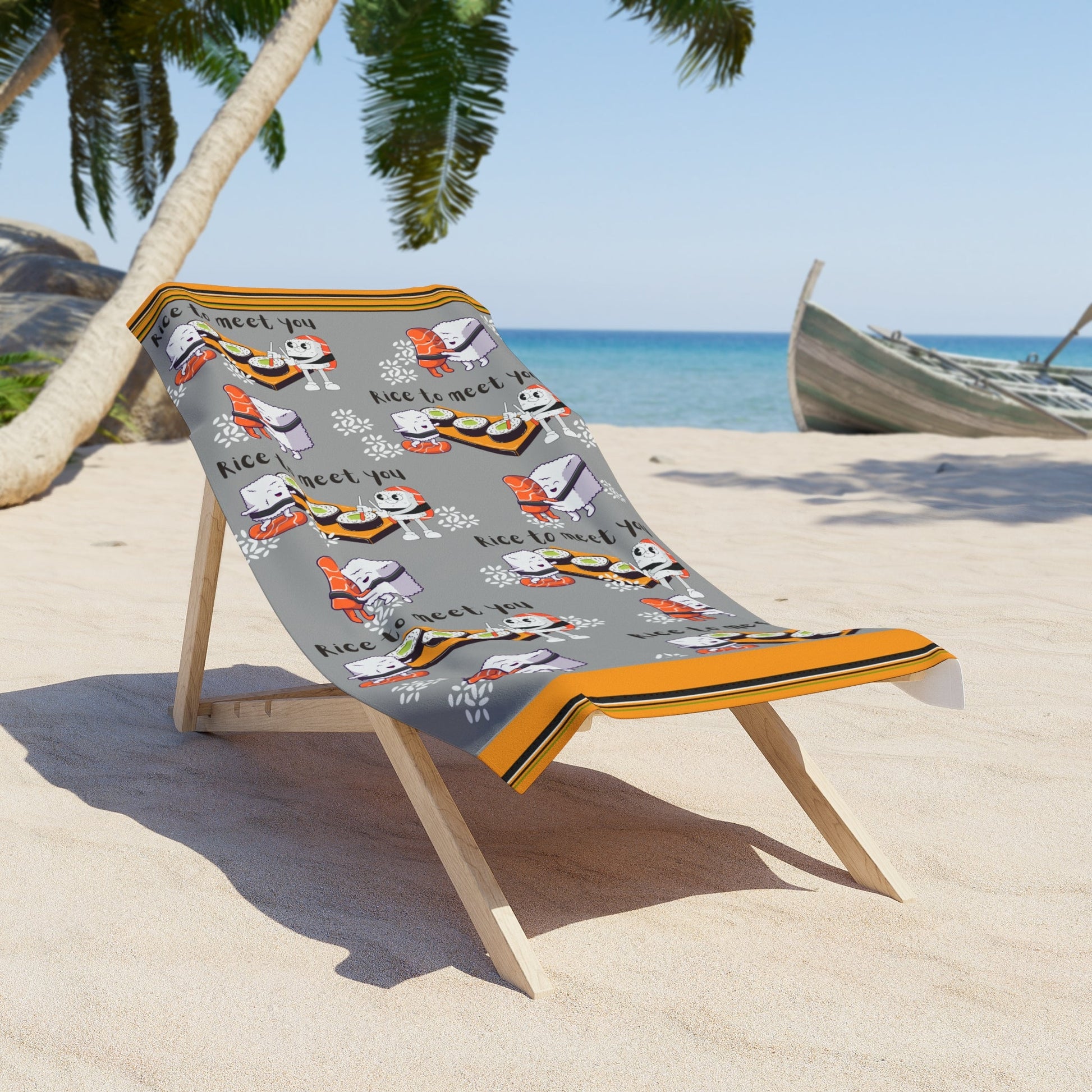 Sushi "Rice to Meet You" Beach Towel Atlas Wanderlust