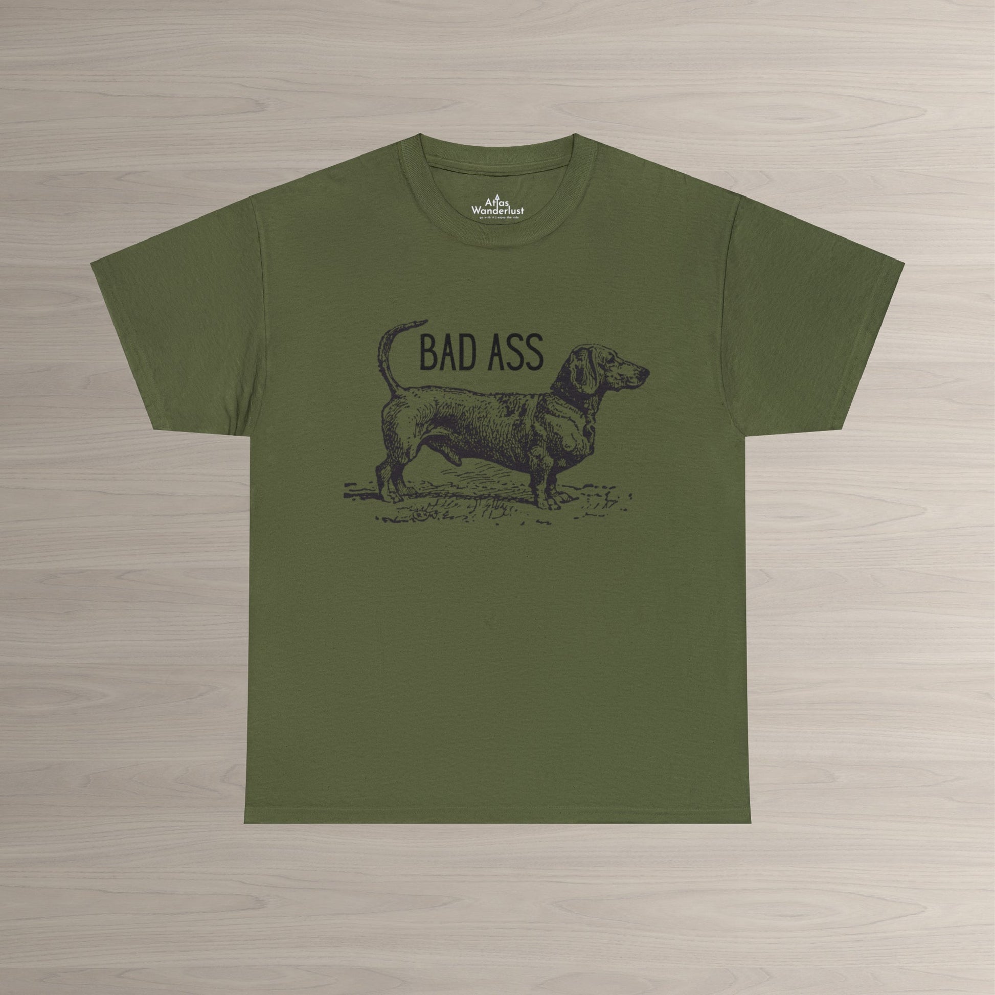 Dachshund T-Shirt Bad Ass Wiener Dog Tee Atlas Wanderlust