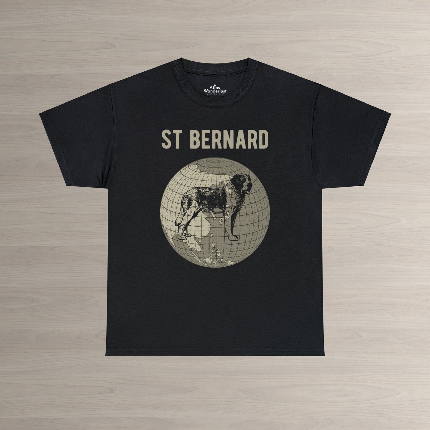 St Bernard T-Shirt, Old-World Map Tee Atlas Wanderlust