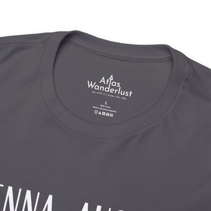 Vienna, Austria Coordinates T-Shirt, Modern Travel Tee Atlas Wanderlust