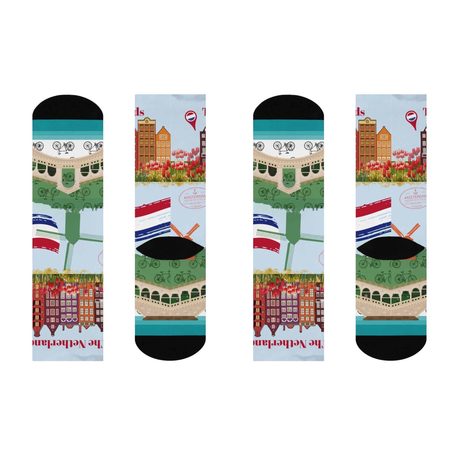 Netherlands Socks – Holland Travel Crew Socks Inspired by Culture & Design Atlas Wanderlust