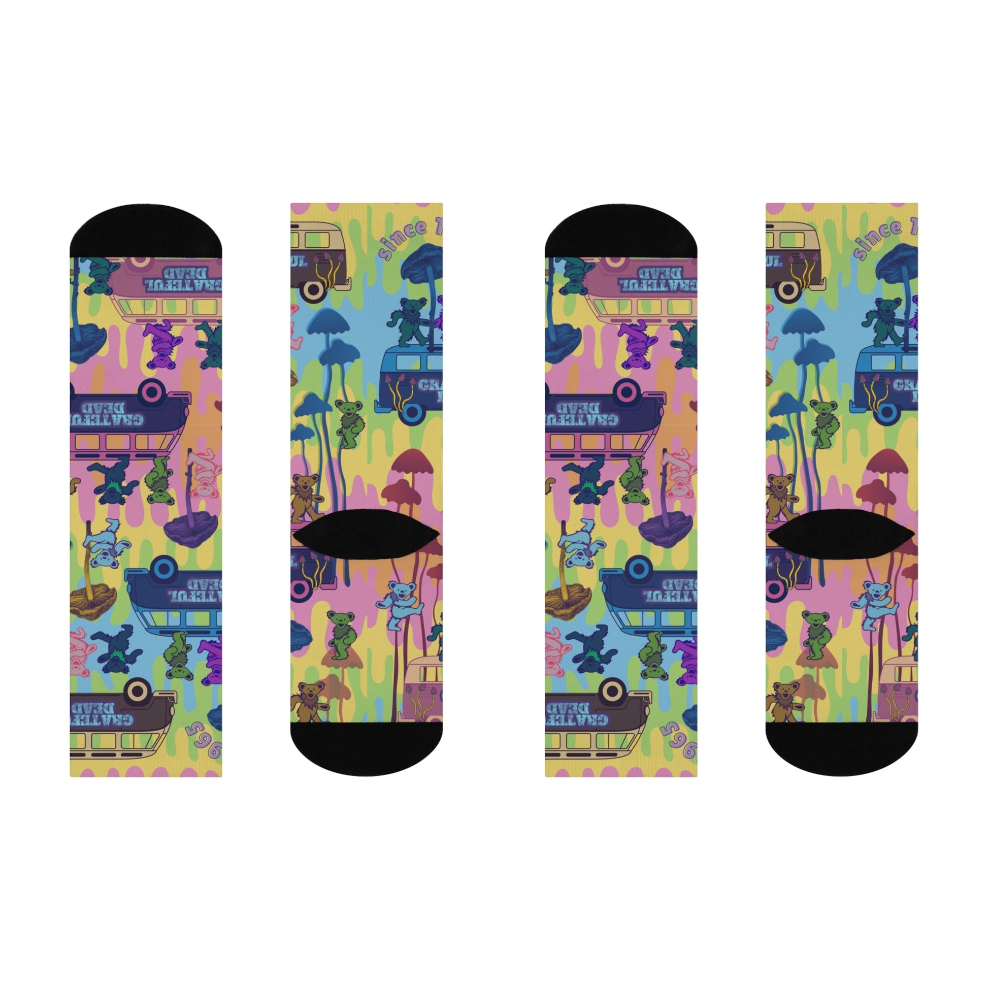 Grateful Dead Socks Dancing Bears Psychedelic Tie Dye Trip Unisex Atlas Wanderlust