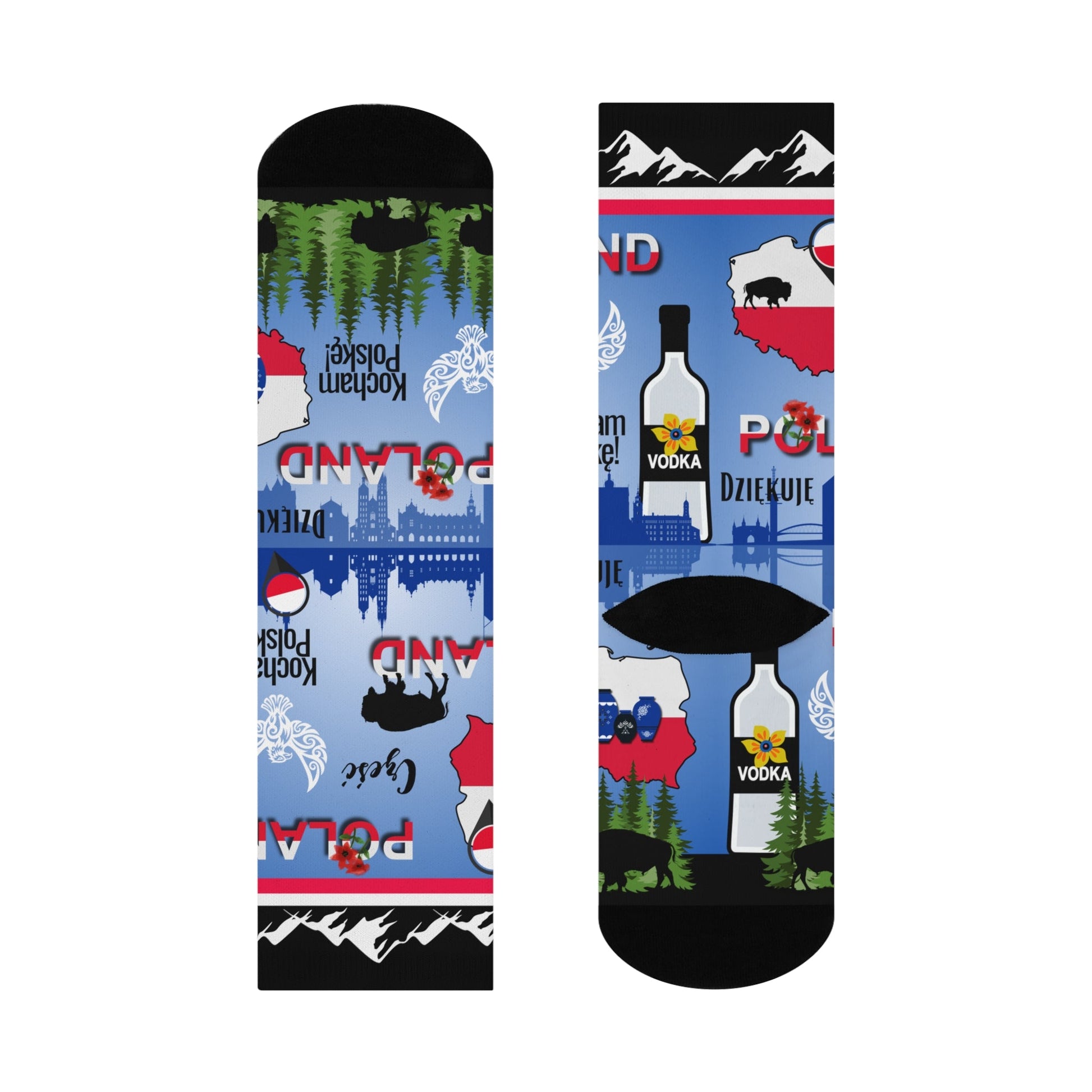 Poland Socks Vodka Pottery Map Mountains Trees Unisex Atlas Wanderlust
