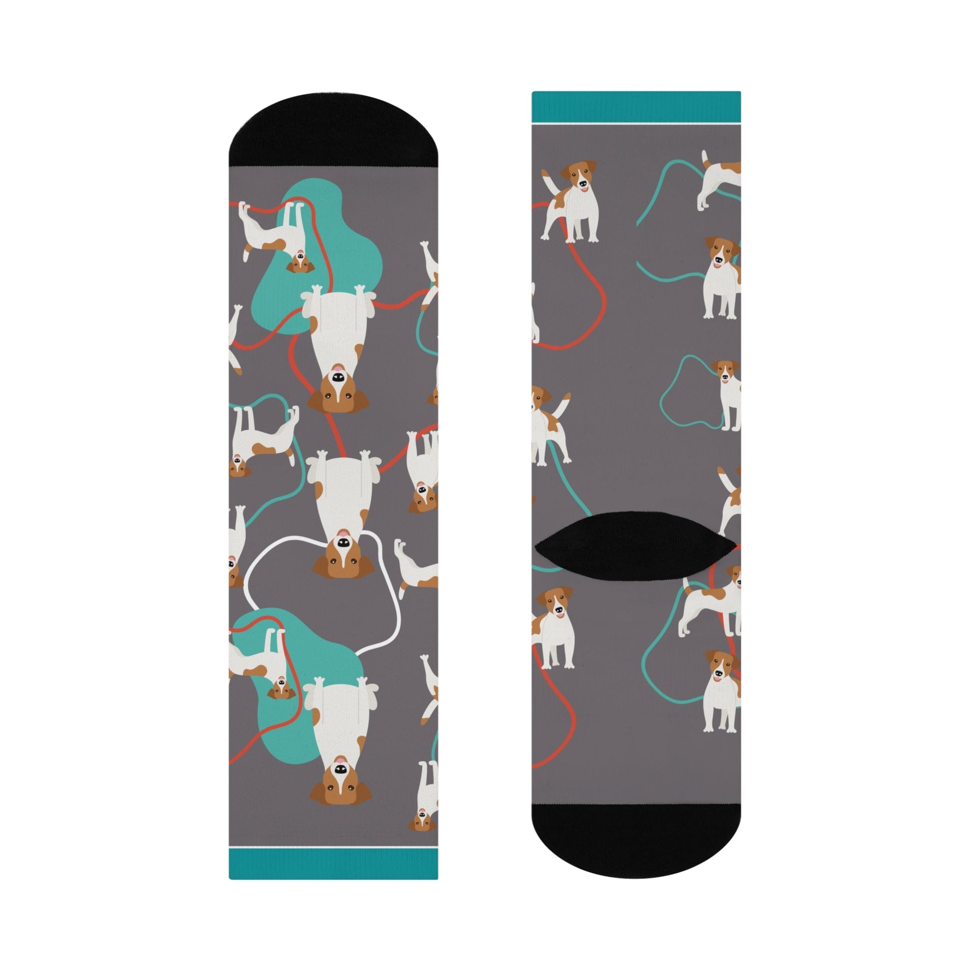 Jack Russel Terrier Crew Socks! Unisex Mid Calf Crew Colorful Trendy Stretchy Atlas Wanderlust