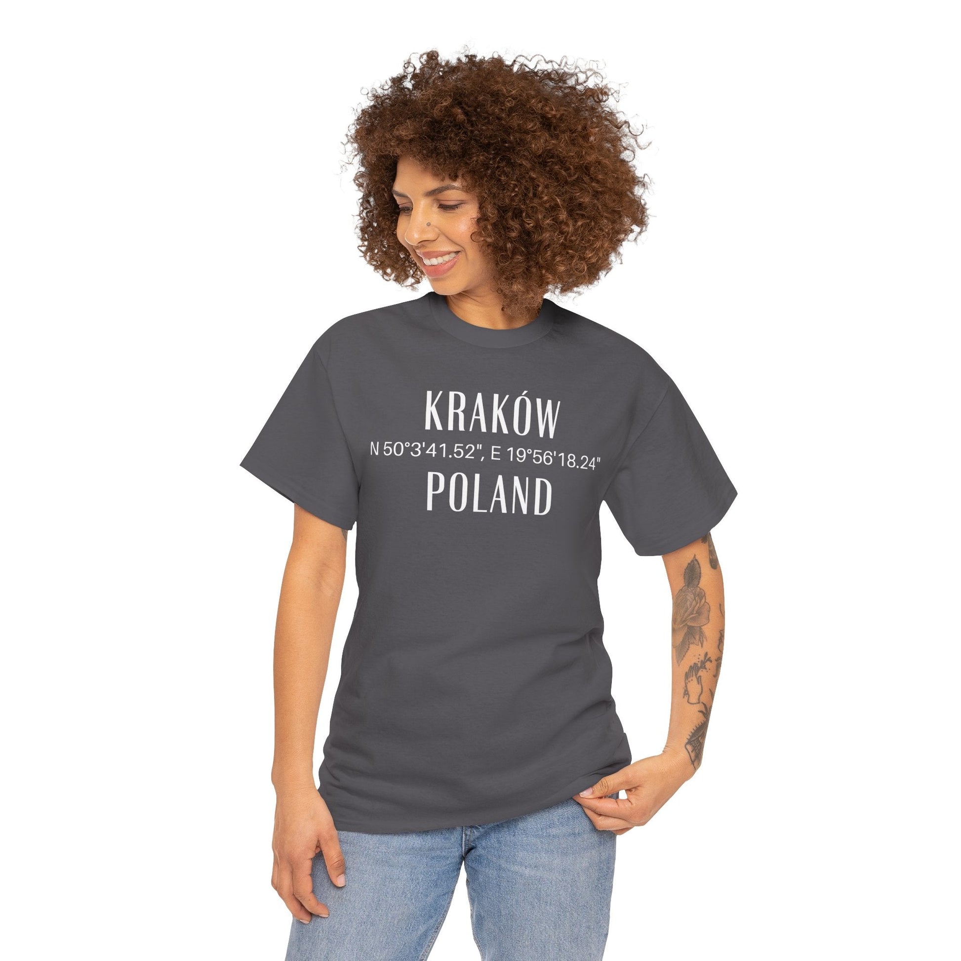 Krakow, Poland Coordinates T-Shirt Unisex Atlas Wanderlust