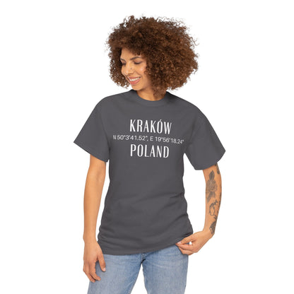 Krakow, Poland Coordinates T-Shirt Unisex Atlas Wanderlust