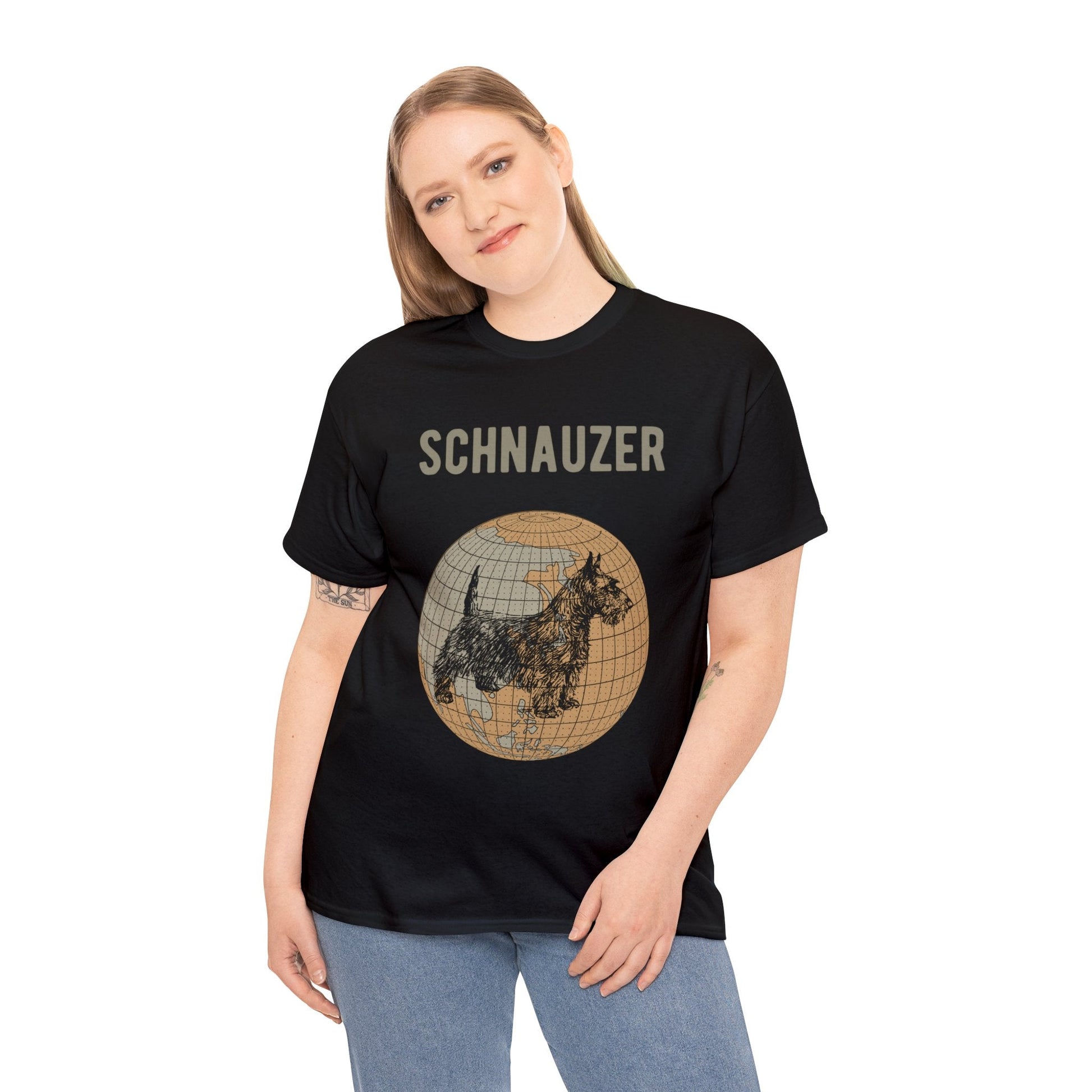 Schnauzer T-Shirt, Old- World Map Tee Atlas Wanderlust
