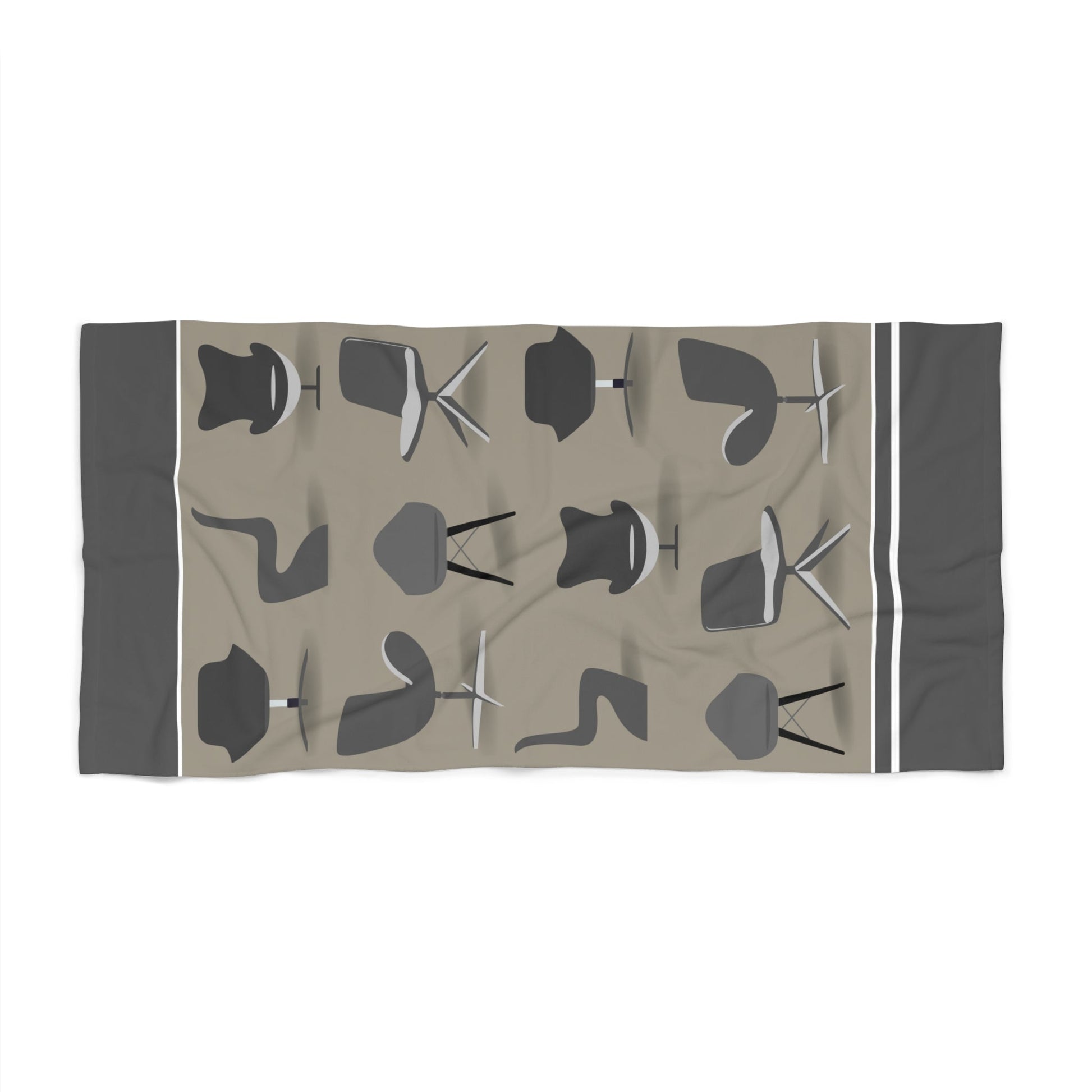 Mid Century Chair Beach Towel Atlas Wanderlust