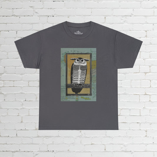 Owl Steampunk T-Shirt, Retro Owl Tee Atlas Wanderlust