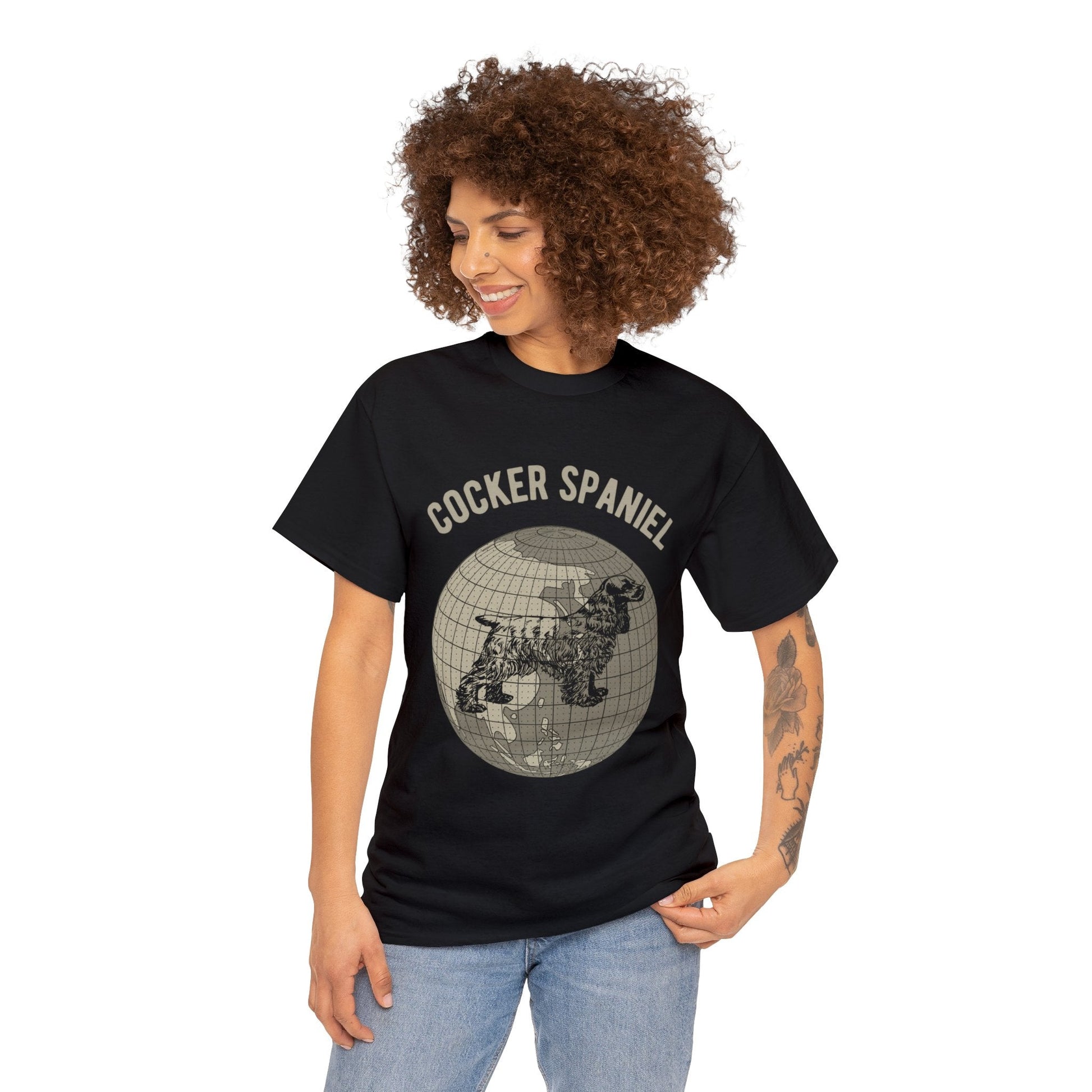 Cocker Spaniel T-Shirt, Old-World Map Tee Atlas Wanderlust