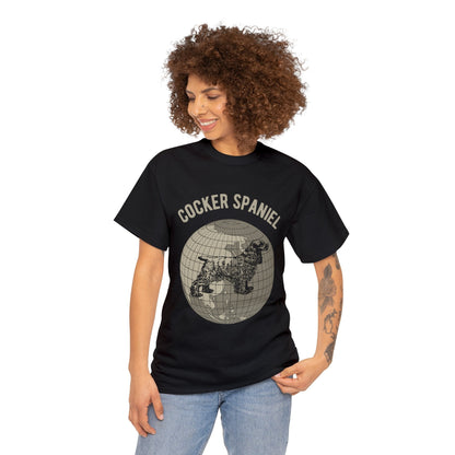 Cocker Spaniel T-Shirt, Old-World Map Tee Atlas Wanderlust
