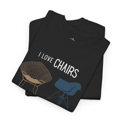 I Love Chairs T-Shirt, MCM Furniture Tee Iconic Designs Atlas Wanderlust