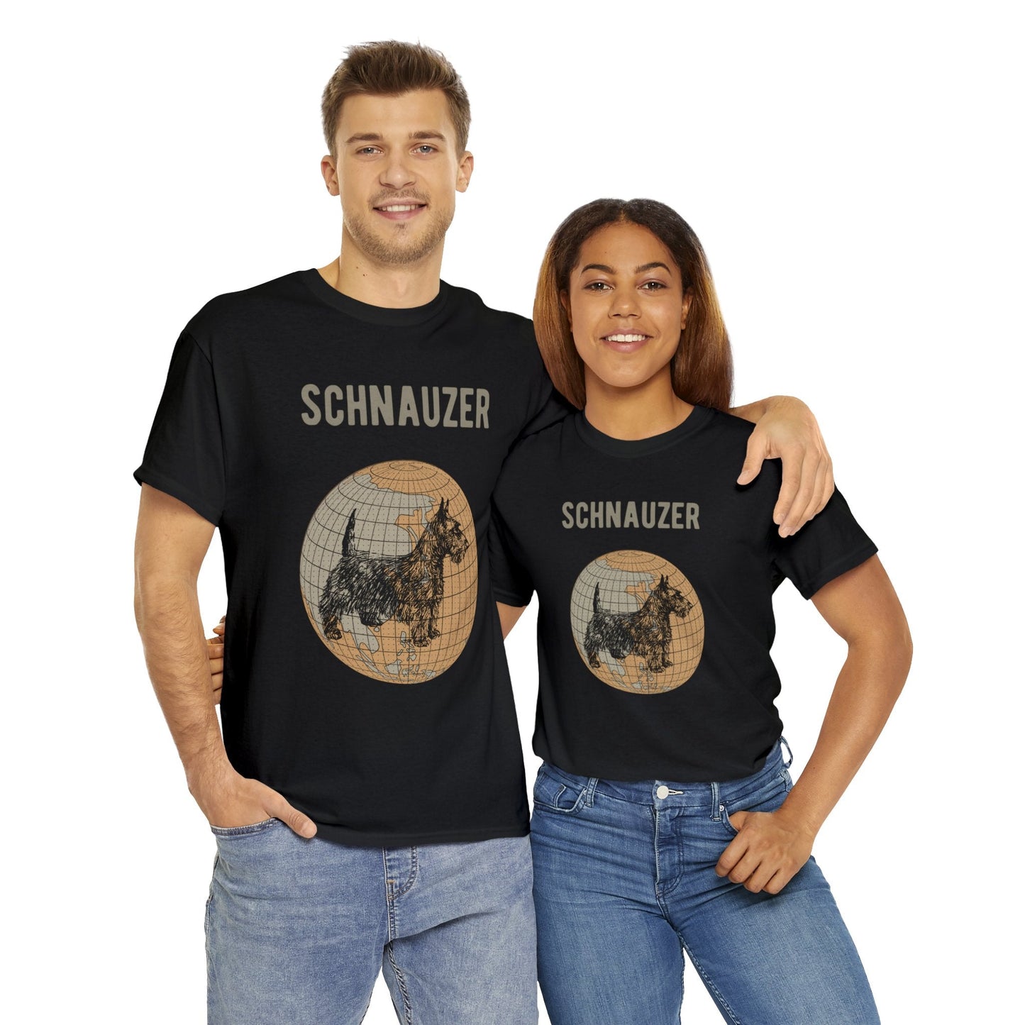 Schnauzer T-Shirt, Old- World Map Tee Atlas Wanderlust