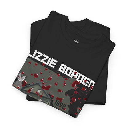 Lizzy Borden Unisex Heavy Cotton T-Shirt Borden House Axe Design Atlas Wanderlust