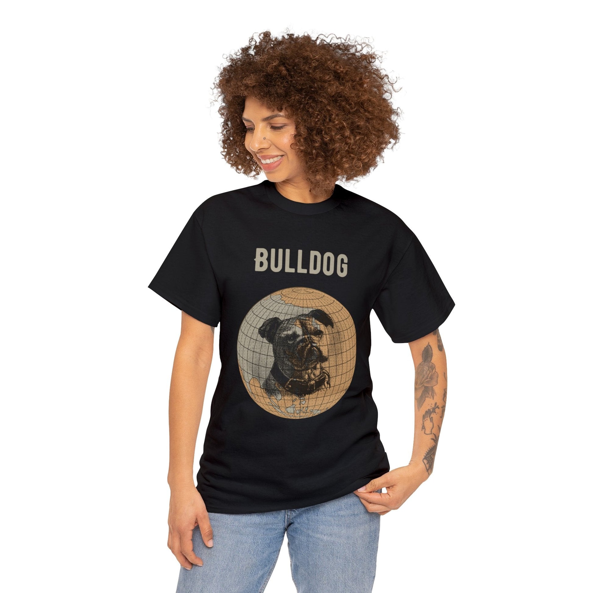 French BulldogT-Shirt, Old-World Map Tee Atlas Wanderlust