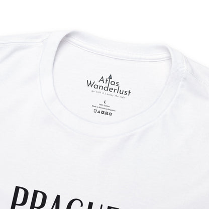 Prague Czech Republic Coordinates T-Shirt, Praha Tee Atlas Wanderlust