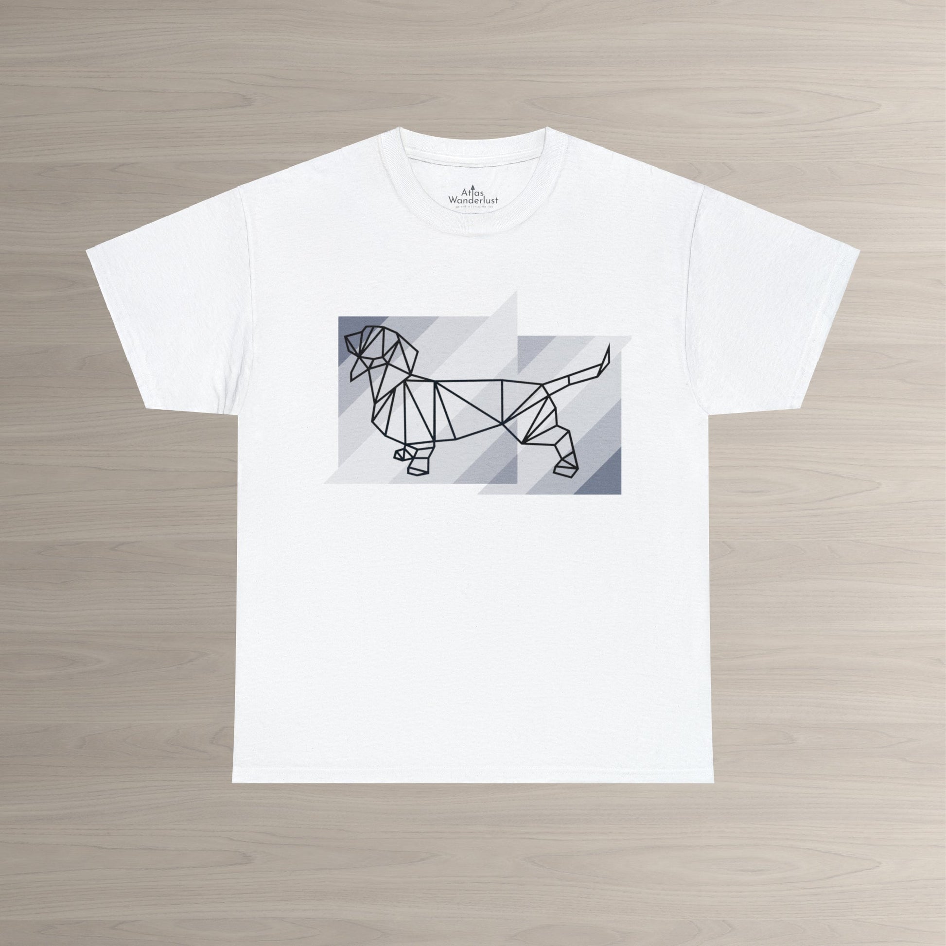 Dachshund T-Shirt, Origami Wiener Dog Tee Atlas Wanderlust