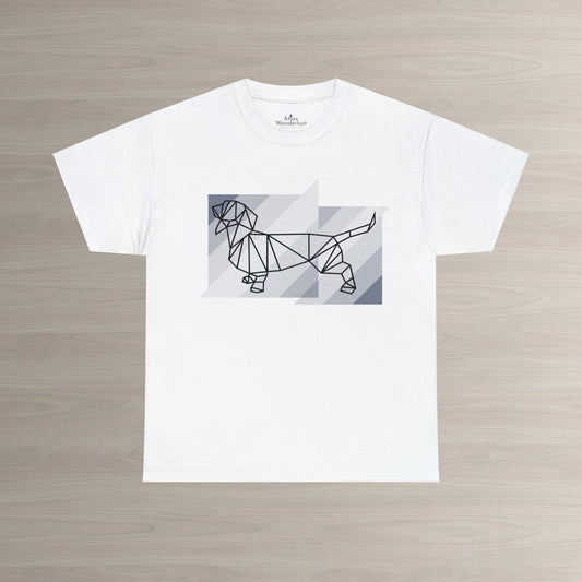 Dachshund T-Shirt, Origami Wiener Dog Tee Atlas Wanderlust