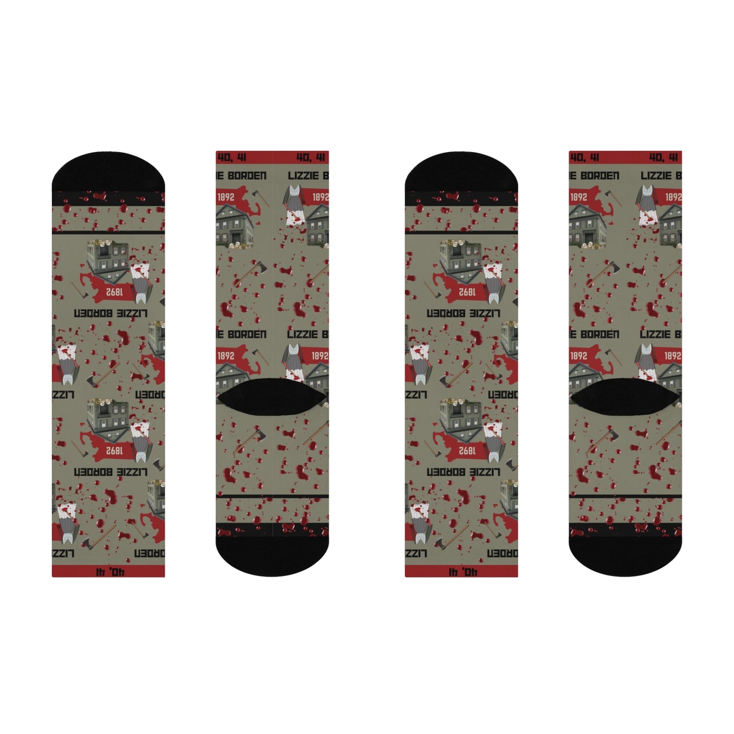 Lizzie Borden Socks Axes Unisex Adult Stretchy Mid Calf Original Atlas Wanderlust