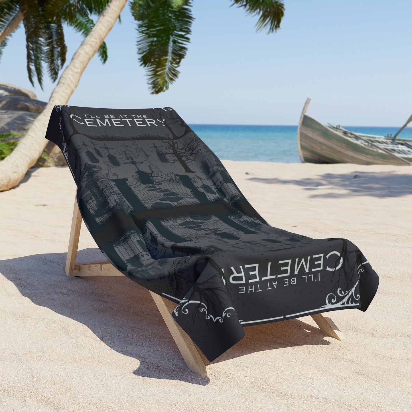 Cemetery Beach Towel Taphophile Gothic Atlas Wanderlust