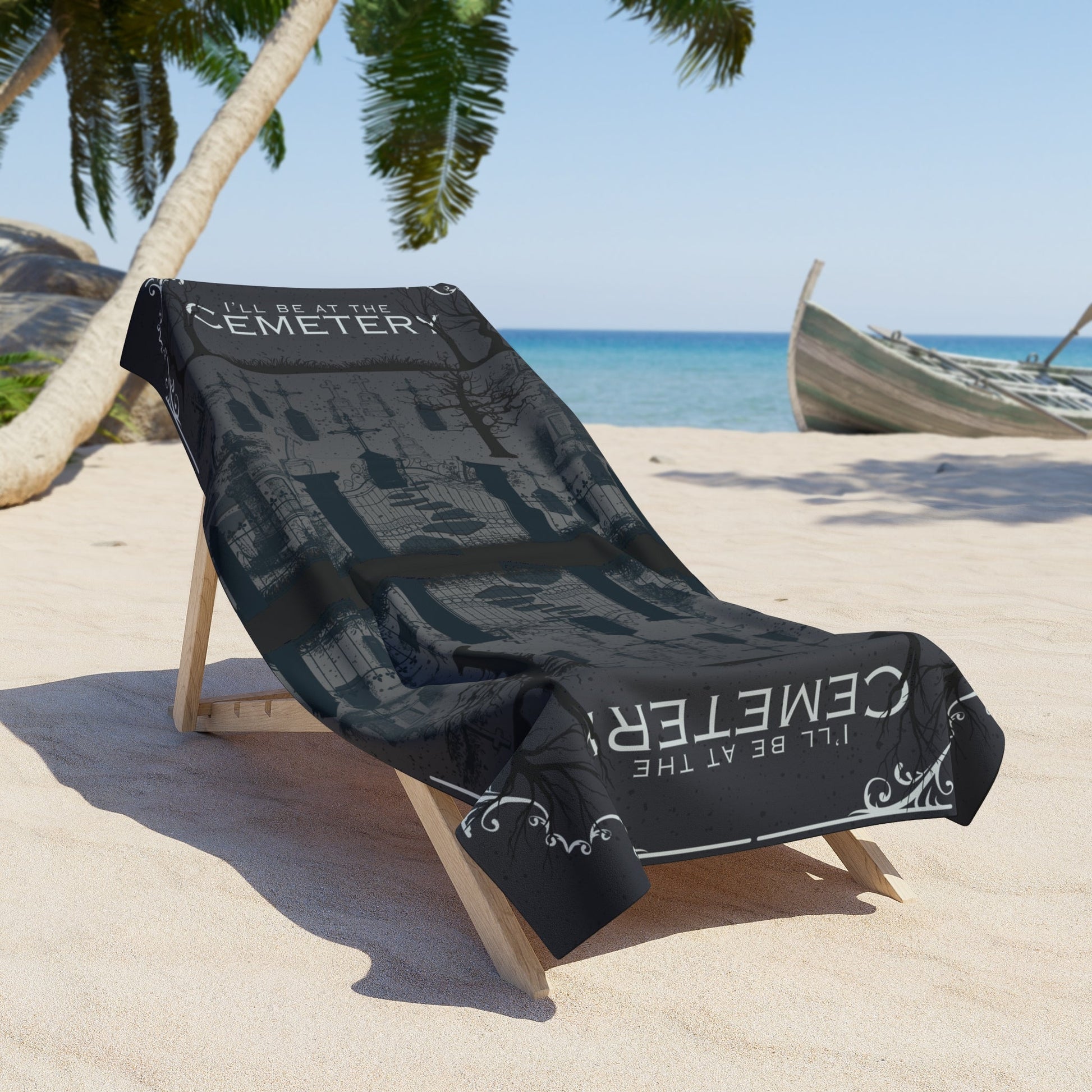 Cemetery Beach Towel Taphophile Gothic Atlas Wanderlust