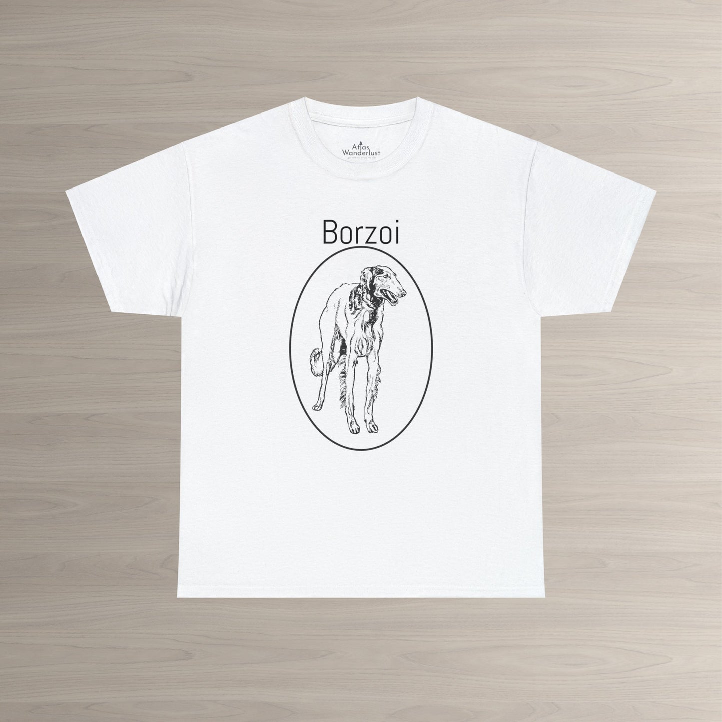 Borzoi T-Shirt, European Hound Tee Atlas Wanderlust