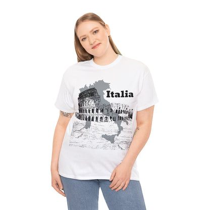 Italia Colosseum T-Shirt, Italian Architecture Tee Atlas Wanderlust