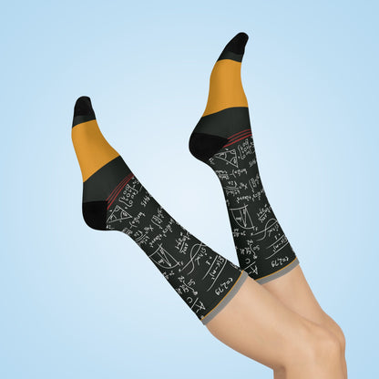 Math Teacher Socks Algebra Unisex Adult Stretchy Mid Calf Original Atlas Wanderlust
