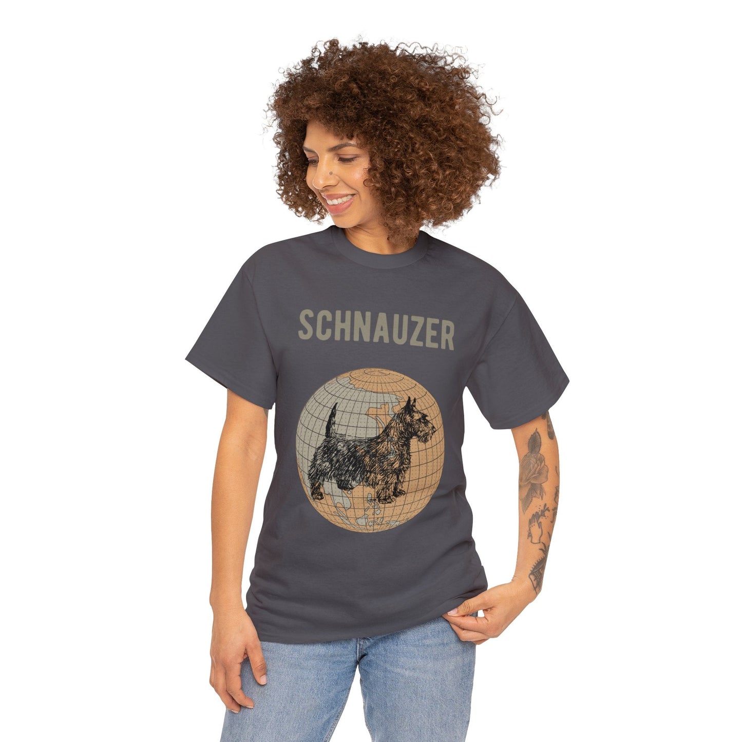 Schnauzer T-Shirt, Old- World Map Tee Atlas Wanderlust