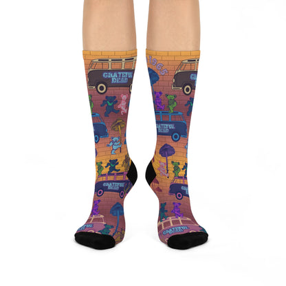 Grateful Dead Socks Dancing Bears Psychedelic Brick Trip Unisex Atlas Wanderlust