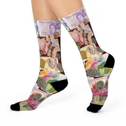 Numismatist unisex socks for coin collectors featuring a coin lover themed design