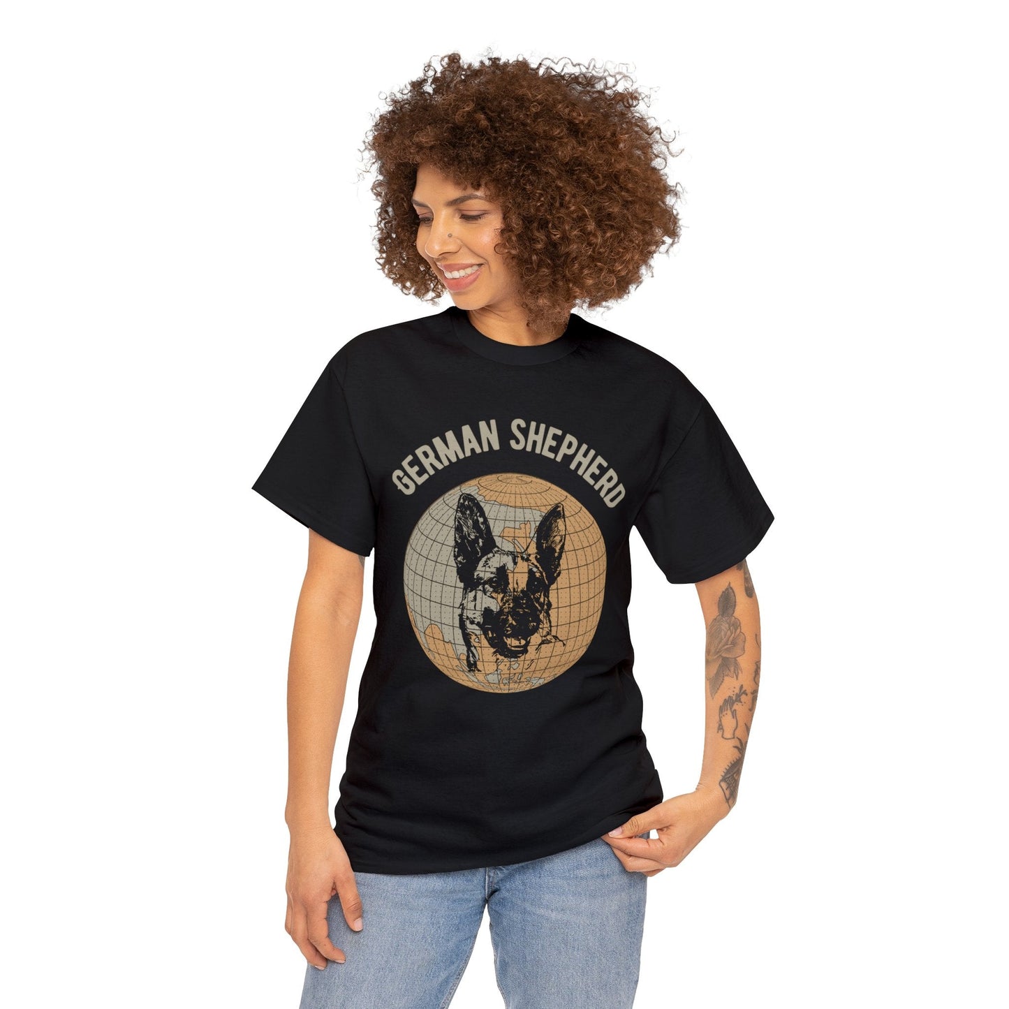 German Shepherd T-Shirt, Old- World Map Tee Atlas Wanderlust