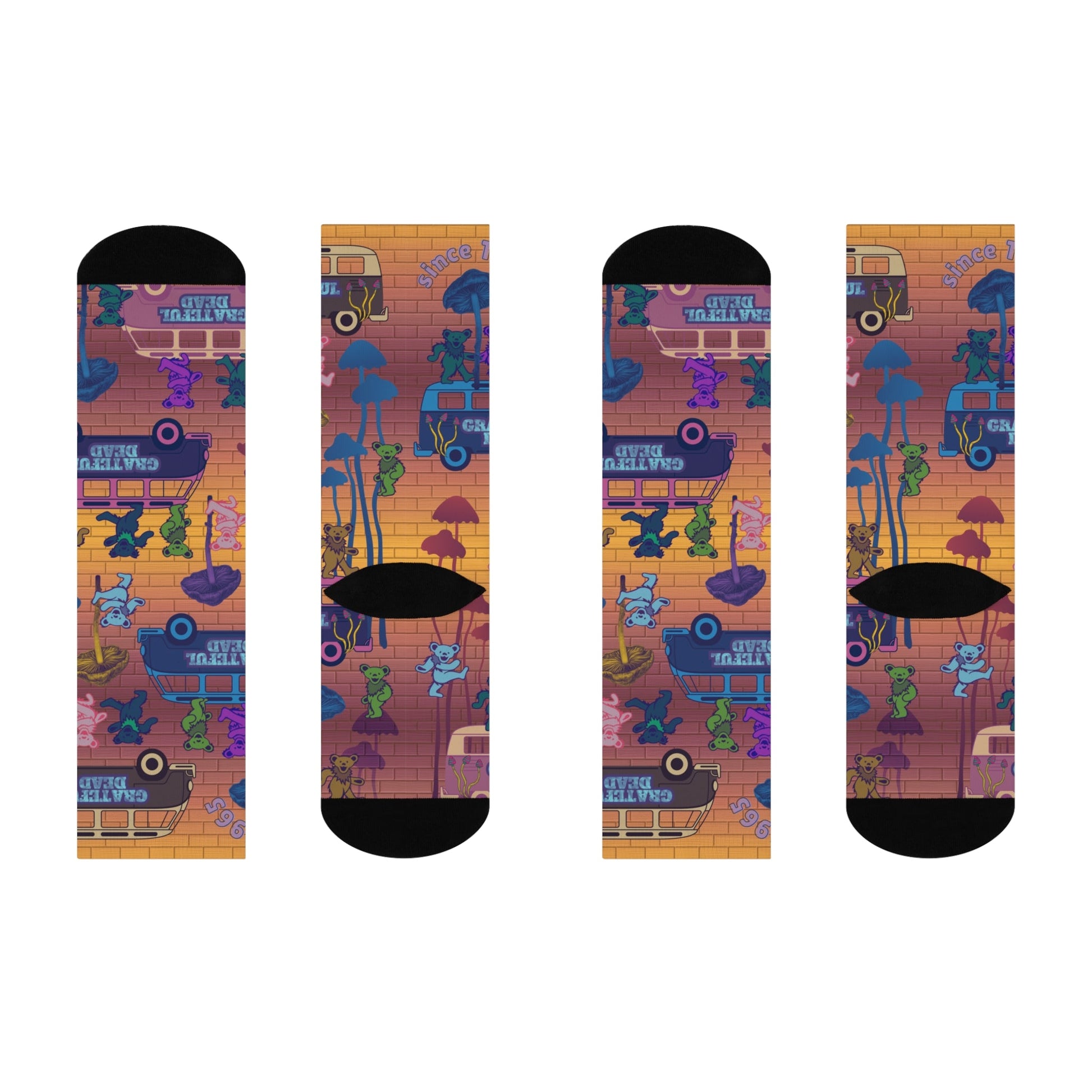 Grateful Dead Socks Dancing Bears Psychedelic Brick Trip Unisex Atlas Wanderlust