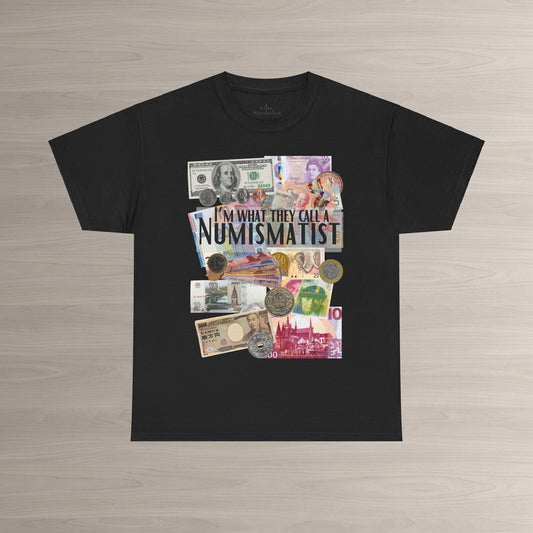 Numismatist unisex t-shirt for currency and coin lovers with collector themed design
