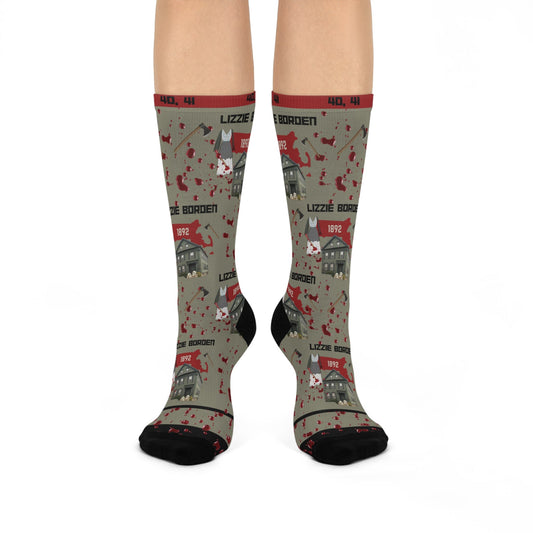Lizzie Borden Socks Axes Unisex Adult Stretchy Mid Calf Original Atlas Wanderlust