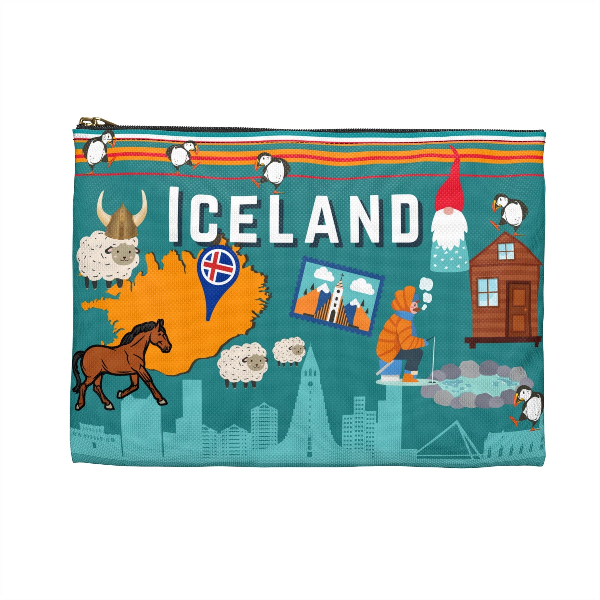 Iceland Accessory Pouch, Reykjavik Bag Atlas Wanderlust